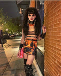Inferno Flame & Harness Gothic Costume Set